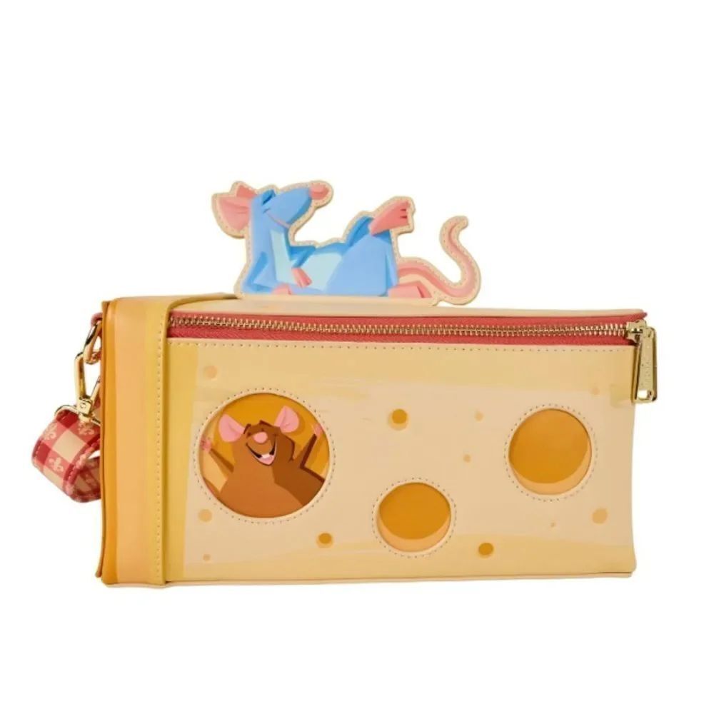 Loungefly Pixar Ratatouille Cheese Crossbody Bag Cheese-Themed Clutch with Mouse